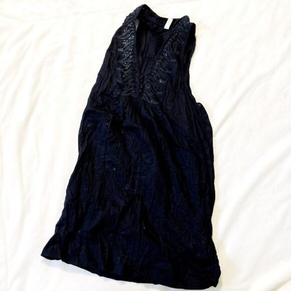 Free People Embellished Black Mini Sundress | Sz XS - Picture 5 of 6